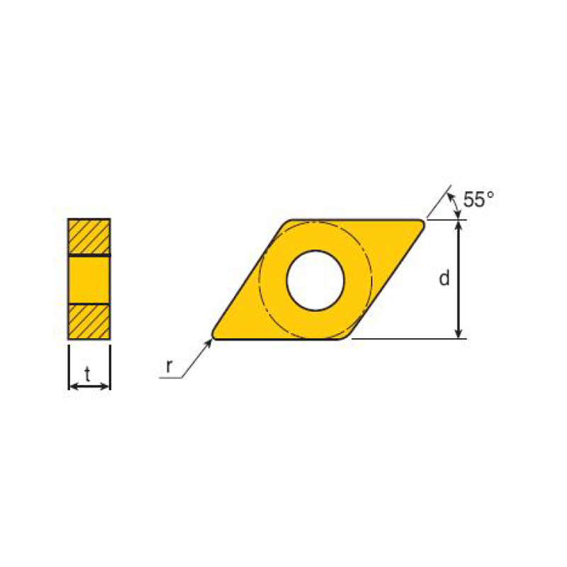  Insert losange négatif 55°