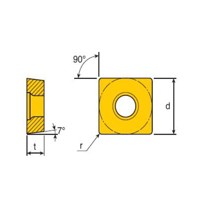  ANGLE ARRIERE POSITIF 7° Insert RHOMBIQUE 55°