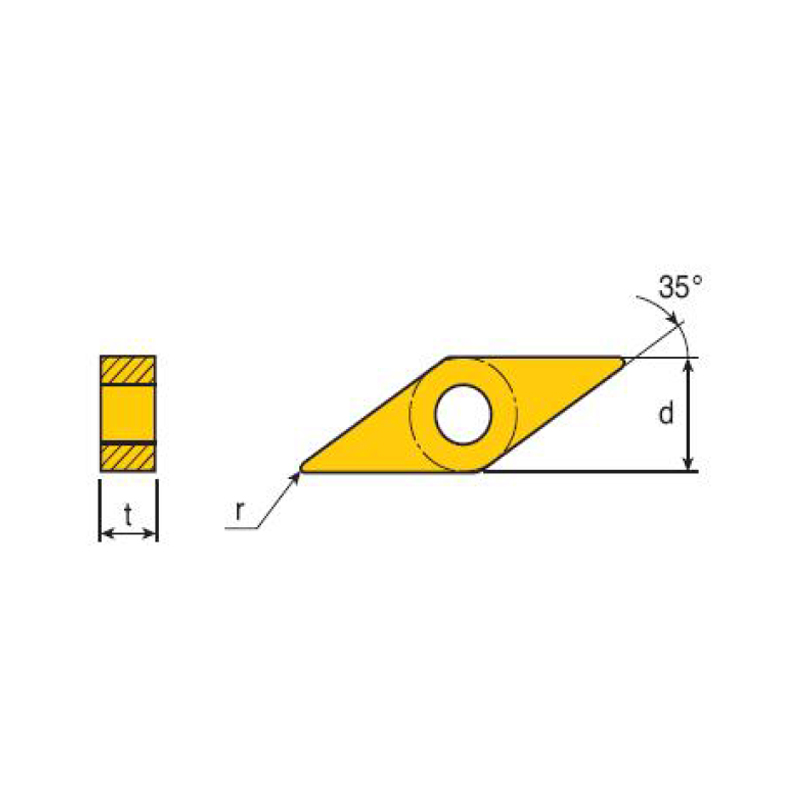 Insert DIAMOND négatif 35°