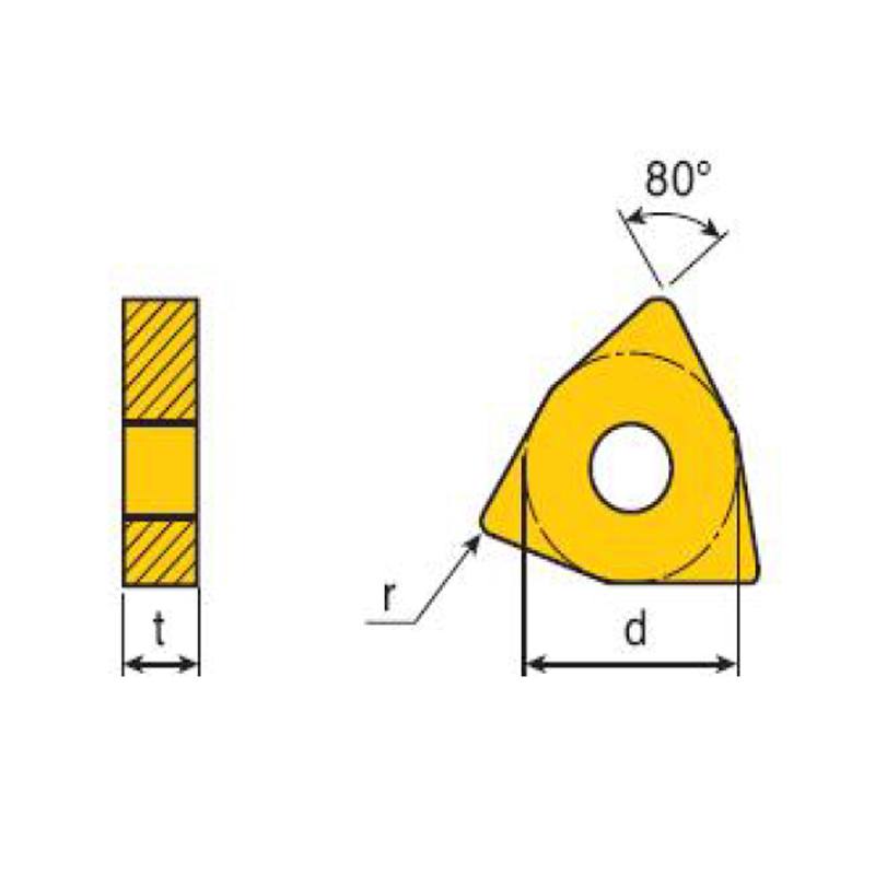  Insert TRIANGLE NÉGATIF ​​80°