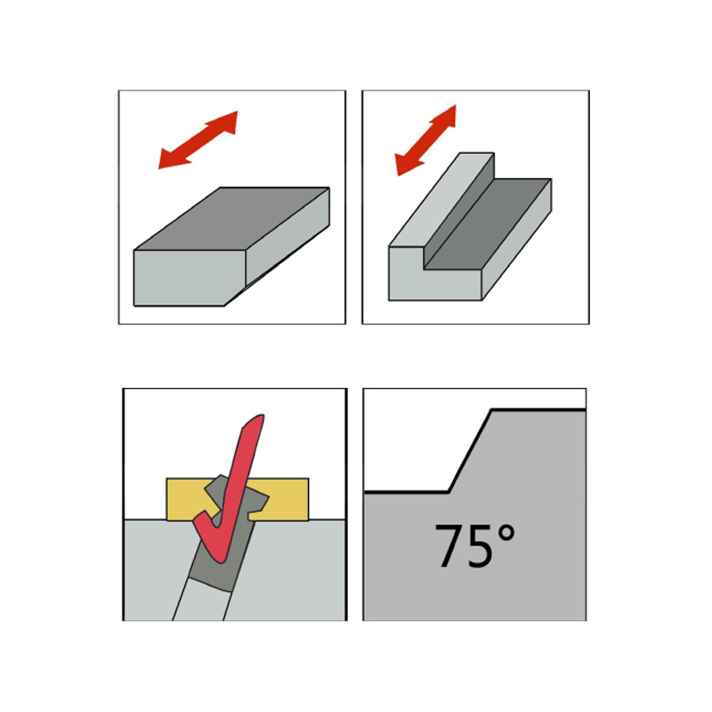  FRAISE À SURFACE，Kr=75°