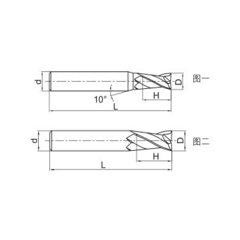    Usinage à usage général, fraise en carbure monobloc à tête plate et queue cylindrique à deux dents 